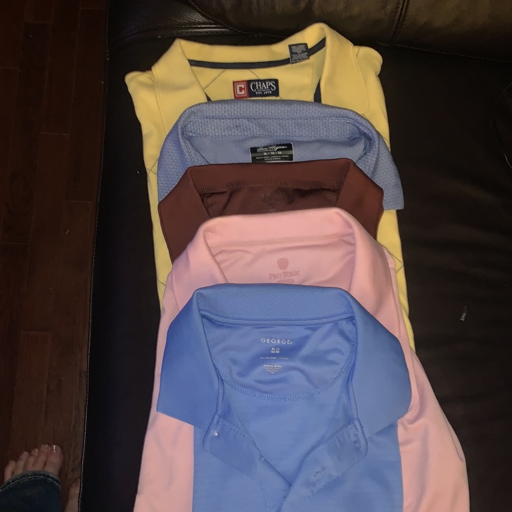 5 Mens casual golf shirts Extra Large short sleeves super soft